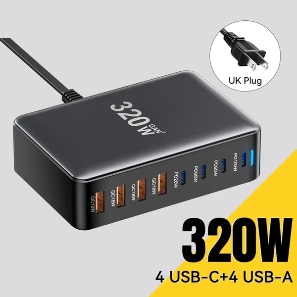 TVCMALL ESSAGER 320W GaN 4 USB + 4 Type-C Ports Review