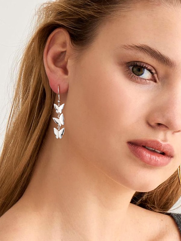 U7 Jewelry Butterfly Dangle Drop Earrings in Silver Review