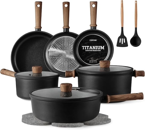 Ubuy CAROTE Nonstick Pots and Pans Recension