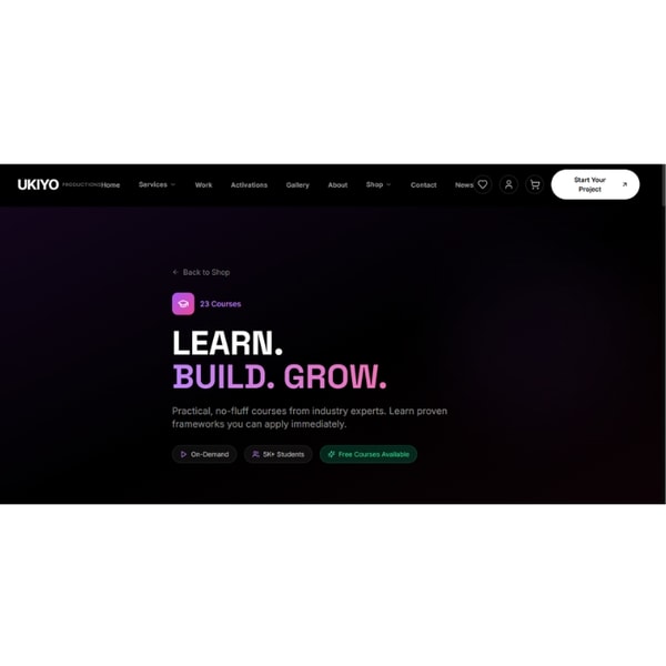 Ukiyo Productions 23 Courses LEARN. BUILD. GROW Review