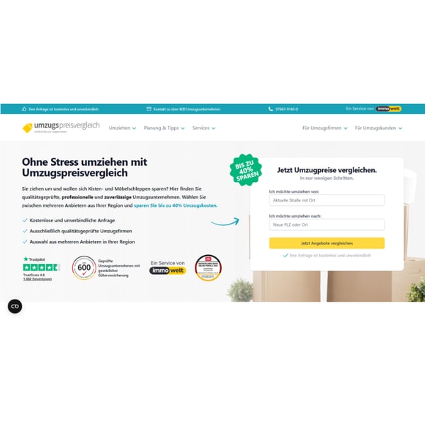Umzugspreisvergleich Bewertung