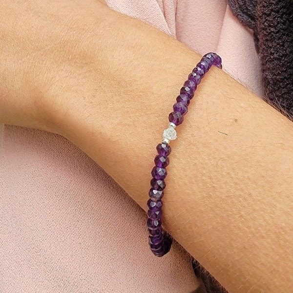 Uniquelan Jewelry Amethyst and Raw Diamond Bracelet Reviews