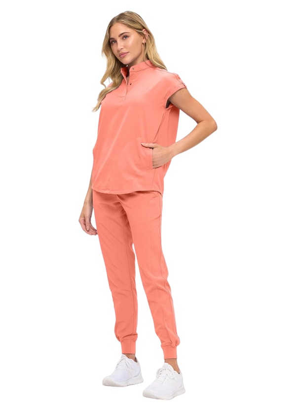 Monarch Uniforms Women's Jogger Scrub Set with Oversized Scrub Top with Mandarin Collar Review