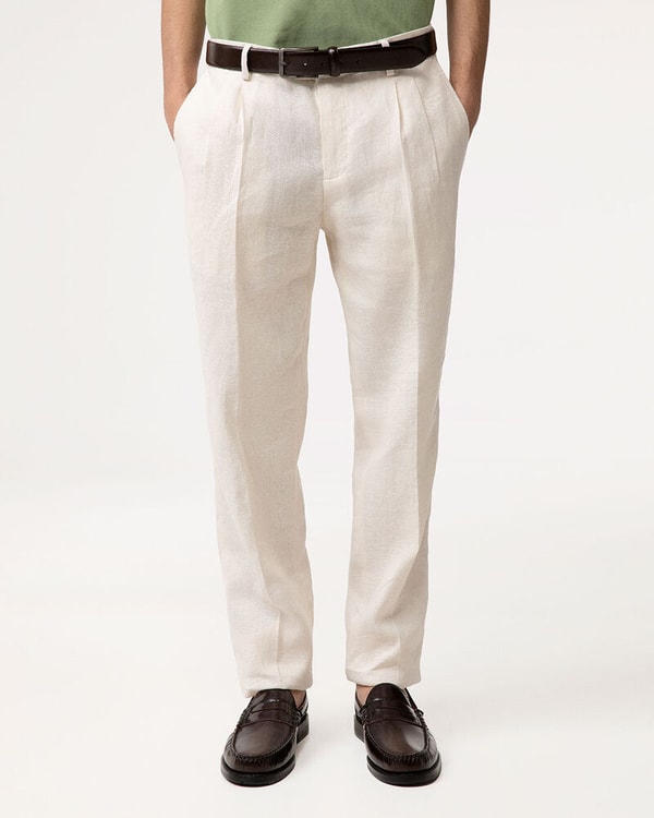 Valerio 1966 Completo pantalone panna in lino Recensione