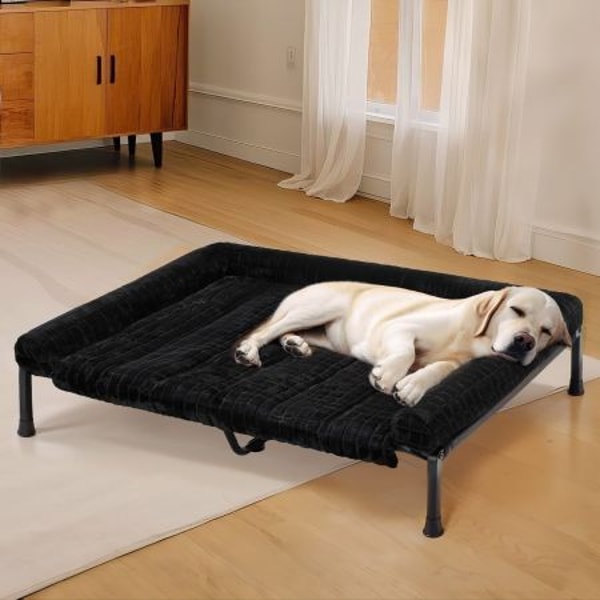 Veehoo Cooling Elevated Dog Bed with Fluffy Plush Cushion Review