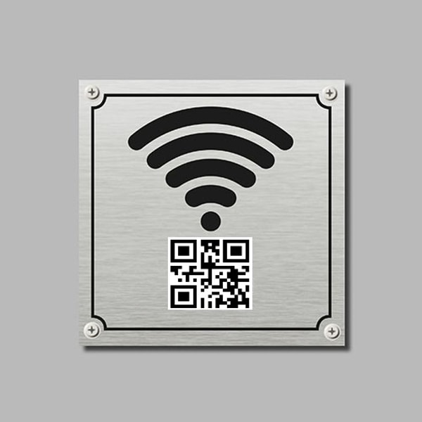 Vendoprint Wifi skylt QR Borstad Aluminium Recension