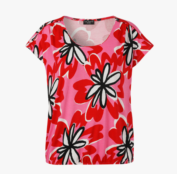 VIA APPIA Viskose-Jersey Shirt mit Gummizugsaum Bewertung
