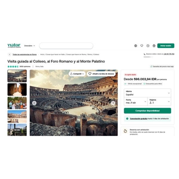 Viator Visita guiada Coliseo y Foro Romano Rese&ntilde;a