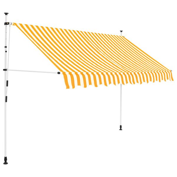 VidaXL Auvent r&eacute;tractable manuel 250 cm Rayures oranges et blanches Avis