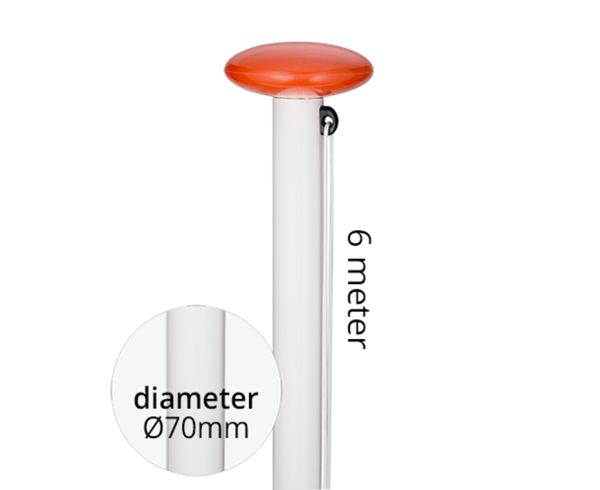 Vlaggen Unie Aluminium vlaggenmast cilindrisch 6 meter &oslash;70mm Beoordeling
