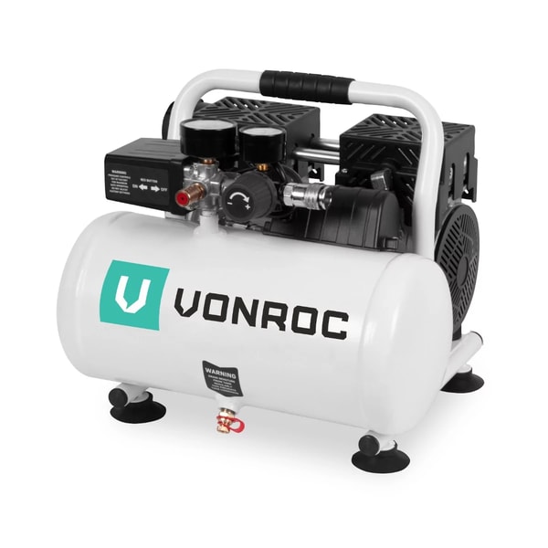 VONROC PRO Kompressor - 750W St&oslash;jsvag - 57,5dB  8 BAR Anmeldelse