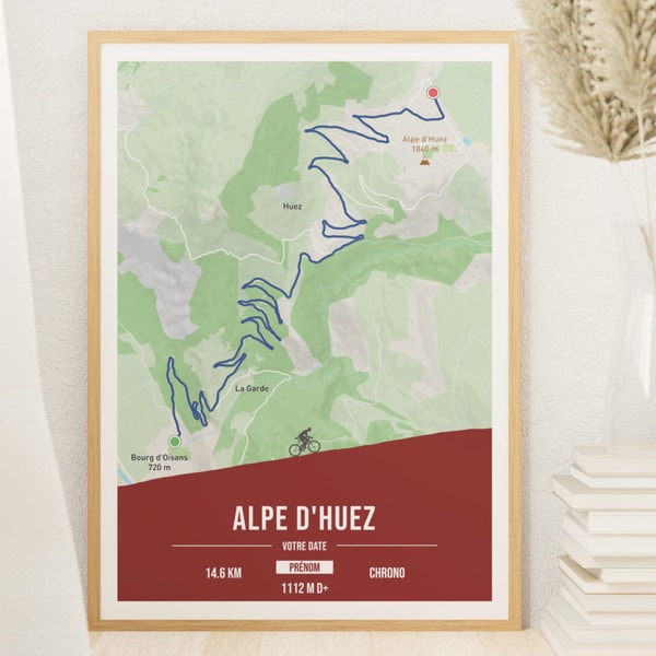 Wall of Fame Alpe d'Huez - Affiche cyclisme personnalisable Avis