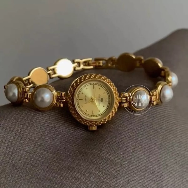 WatchwithSun Vintage Gold Pearl Bracelet Women's Watch Review
