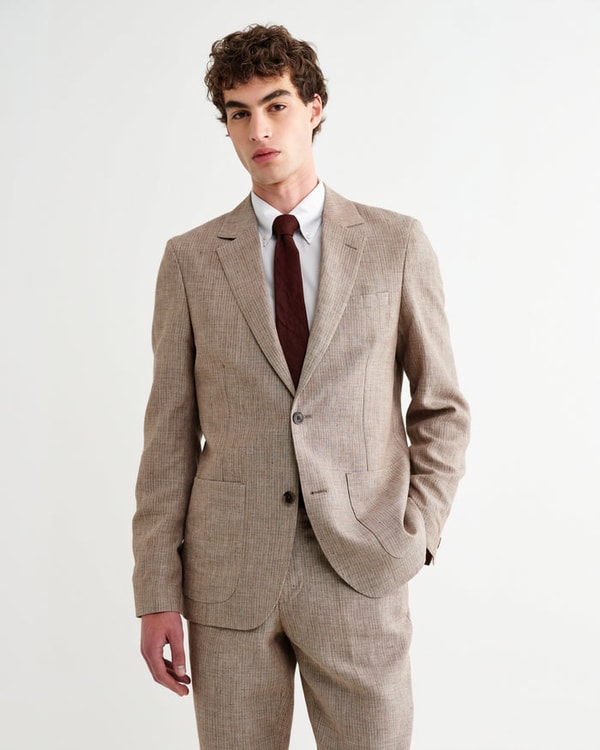 Wax London Fintry - Natural And Brown Stripe Linen Single-Breasted Blazer Review