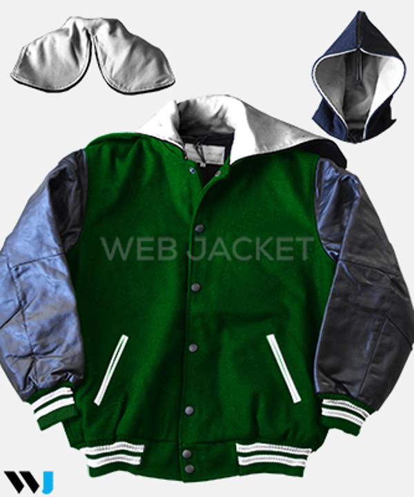 WebJacket Custom-Made zippered-hood, wool and genuine leather varsity (letterman) jacket Review