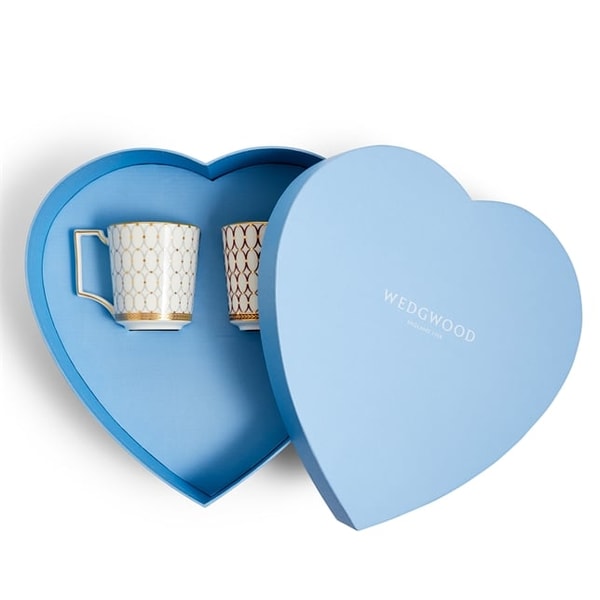 Wedgwood Renaissance Mugs Set of 2 in Heart Shaped Box Review