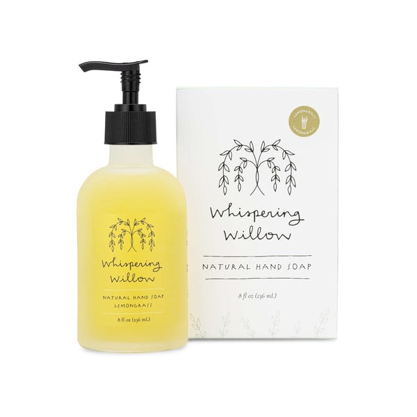 Whispering Willow Lemongrass Natural Hand Soap in a Glass Bottle Review