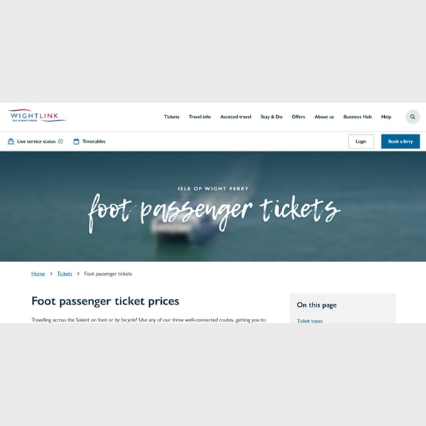 Wightlink Foot Passenger Tickets Review