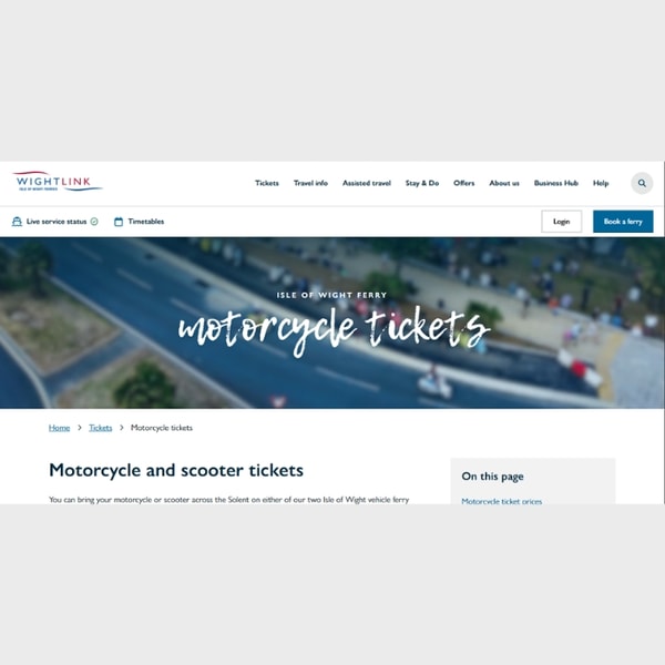 Wightlink Motorcycle Tickets Review