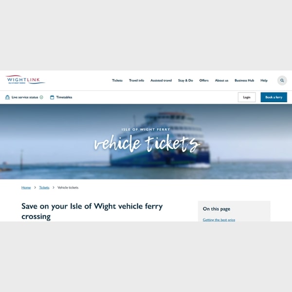 Wightlink Vehicle Ferry Tickets Review