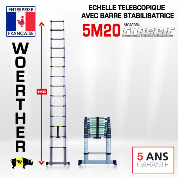 Woerther Shop Echelle t&eacute;lescopique 5m20 Avis