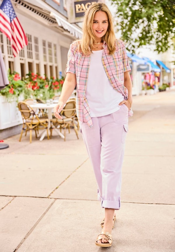 WOMAN WITHIN Seersucker Button Down Short-Sleeve Shirt Review