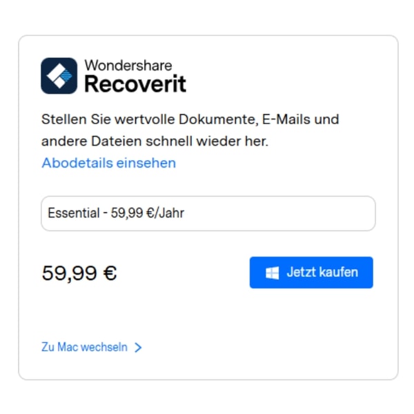 Wondershare Recoverit Bewertung