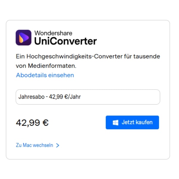 Wondershare UniConverter Bewertung