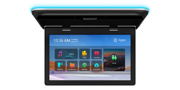 15.6" IPS Screen Flip Down Android Car Roof Multimedia Player Review