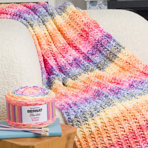 Yarnspirations Bernat Blanket Ethereal Stripes Yarn Review