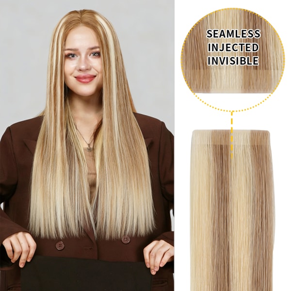 Yilite Hair Ash Blonde Highlights Invisible Tape In Extensions 20Pcs Review