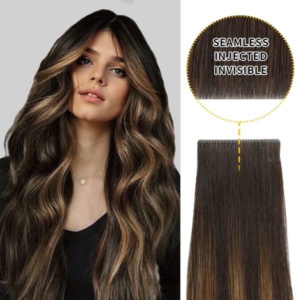 Yilite Hair Darkest Brown Balayage Invisible Tape In Extensions 20Pcs Review
