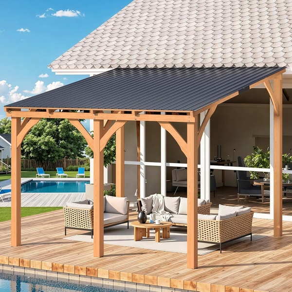 YODOLLA Wall Mounted Outdoor Wood Gazebo for Patio Review