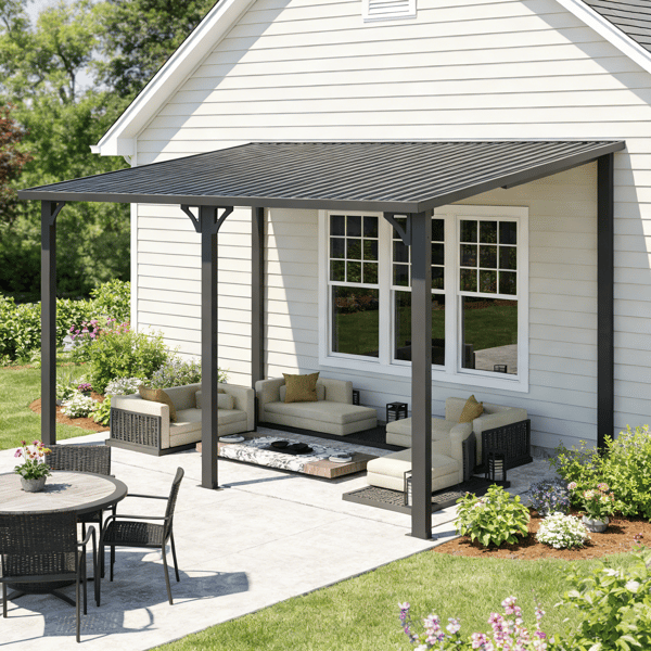 YODOLLA 14' x 10' Hard Top Lean to Gazebo Outdoor Pergola Review
