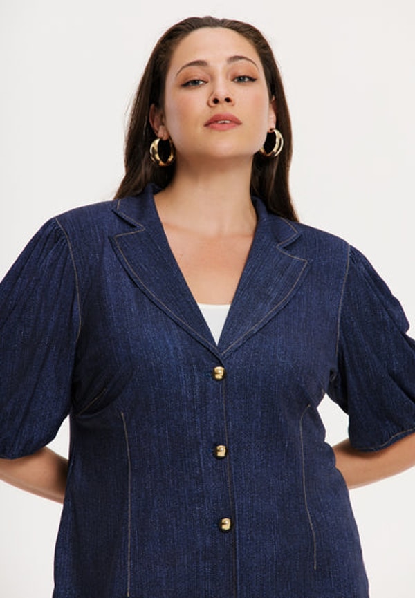 YOEK Blazer puffsleeve DENIM DOLCE Blau Bewertungen