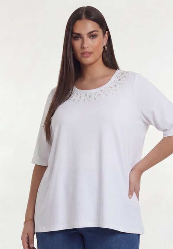 YOEK T-Shirt White Beads Review