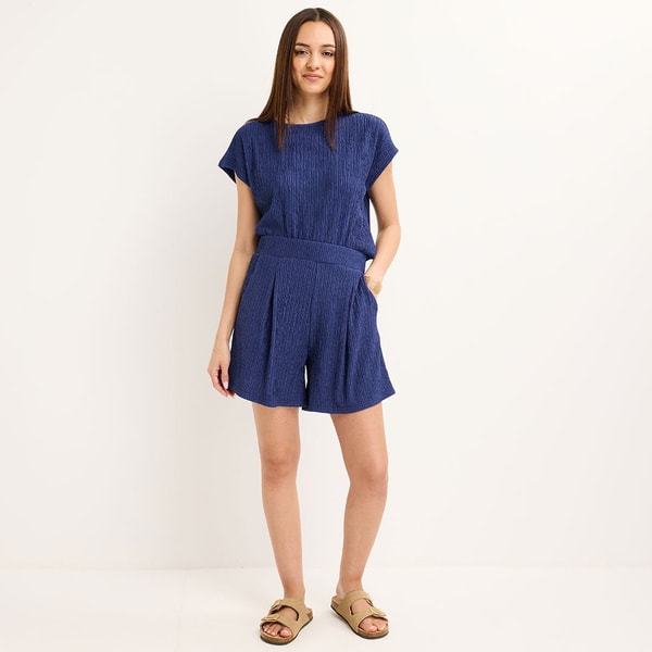 You Know Who's Navy Plisse Shorts Review