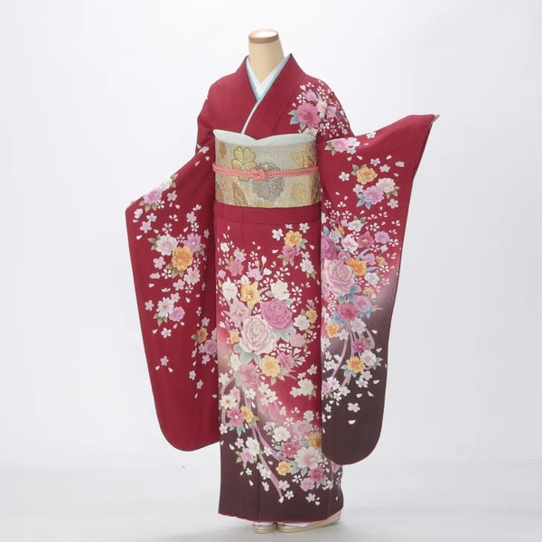 Yuzen Komachi 振袖 フルセット Lサイズ 赤・ワイン系 レビュー