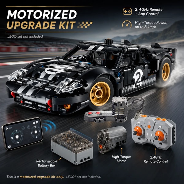 ZENE Bricks Power Functions Kit for Ford GT40 MKII Race Car #42223 Motorized & Power Up Reviews