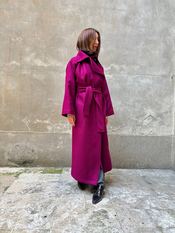 ZEROBARRACENTO Burgundy recycled wool coat Recensione