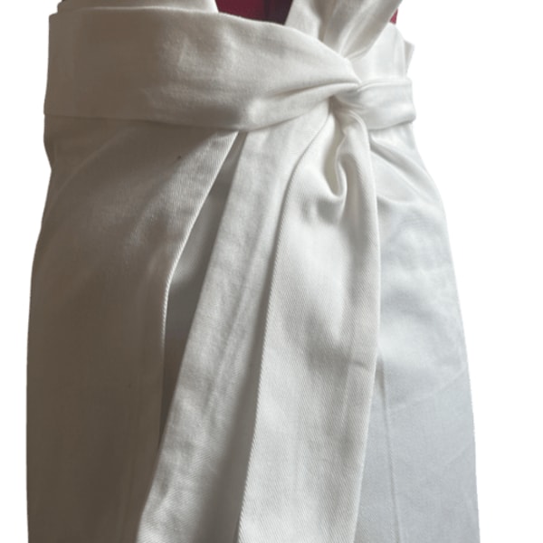 ZEROBARRACENTO End of roll White Cotton Denim Wrap Midi Skirt Recensione