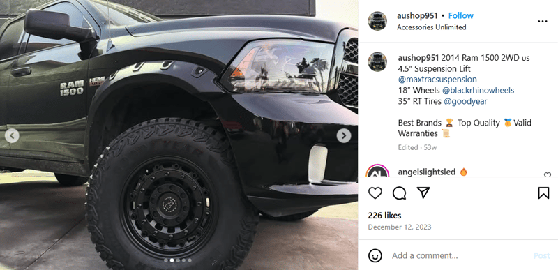 Goodyear Wrangler Territory RT Tires - Supported via instagram.com
